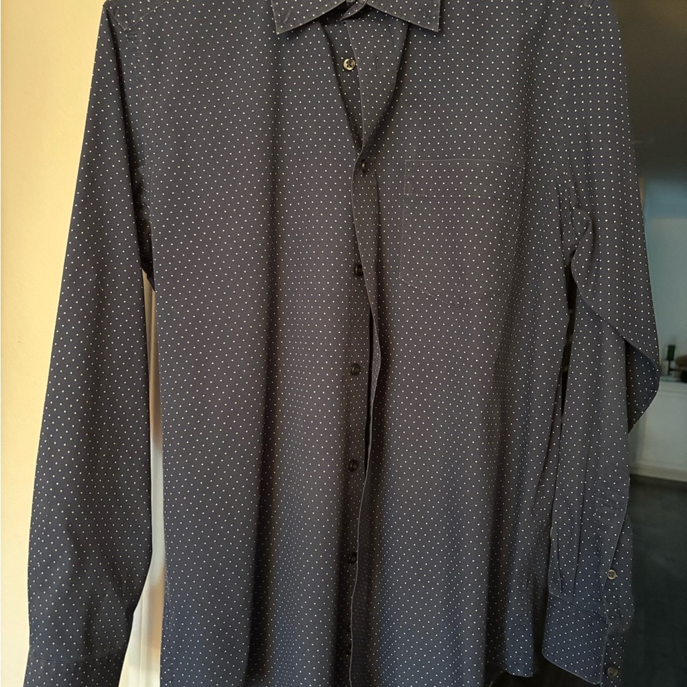 George Casual Button Down Shirt in Blue and White
